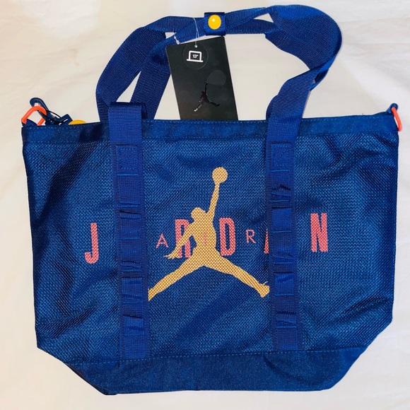 NWT- Nike Air Jordan Tote Bag Travel Laptop Gym Color Blue Void - Picture 1 of 4
